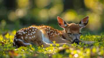 Free photo wild deer in nature