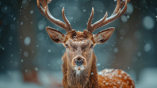 Free photo wild deer in nature