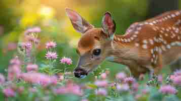 Free photo wild deer in nature