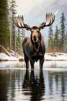 Free photo wild elk in nature