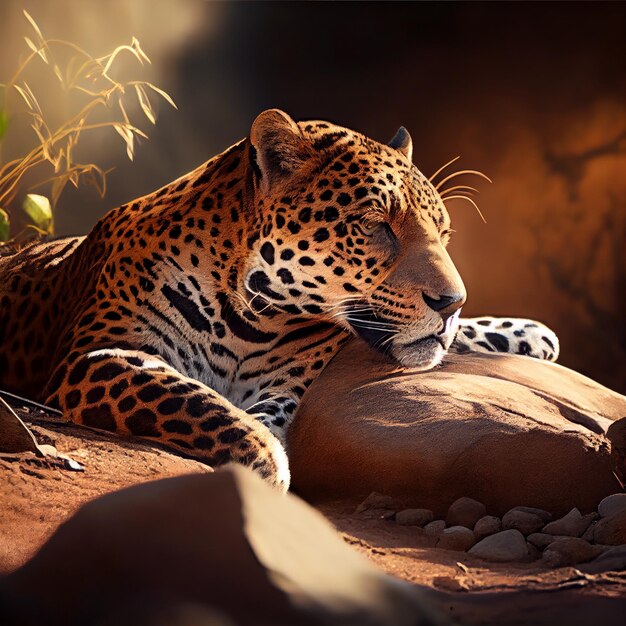 Дикая кошачья красота в африканской глуши заметила генеративного ИИ ягуара