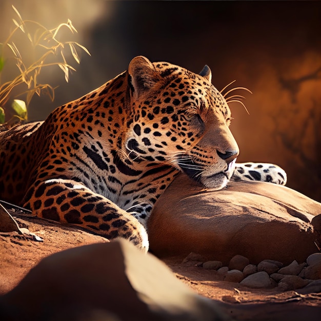 アフリカの荒野で野生のネコの美しさを発見したジャガーのジェネレーティブ AI