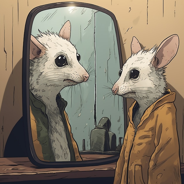 Foto gratuita personaggio dei cartoni animati di opossum selvatico