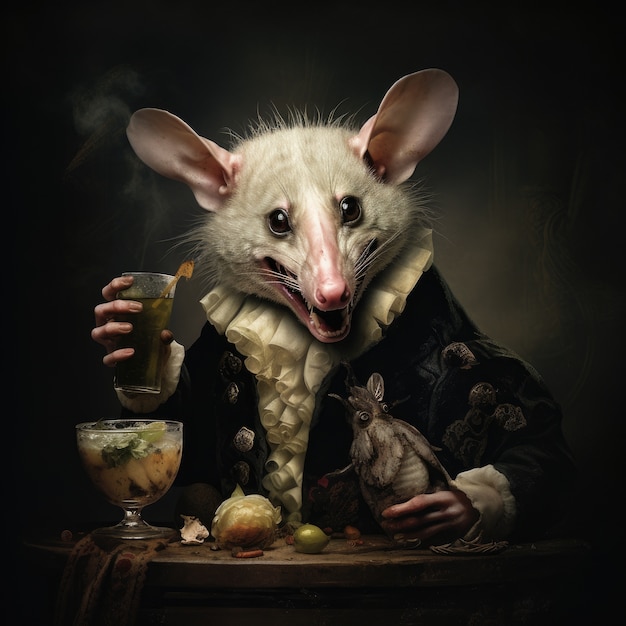 Foto gratuita un opossum selvatico in studio