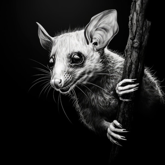 Free photo wild possum in studio