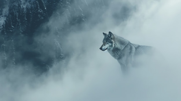 Free photo wild wolf in nature