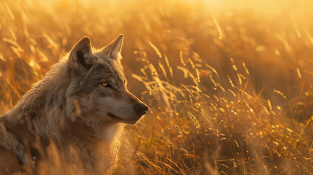 自然界の野生のオオカミ