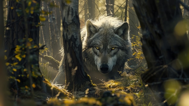 Free photo wild wolf in nature