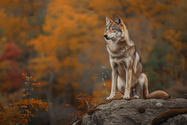 Wild wolf in nature