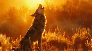 Free photo wild wolf in nature