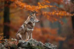 Foto gratuita lupo selvaggio in natura