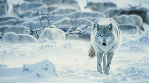 Free photo wild wolf in nature