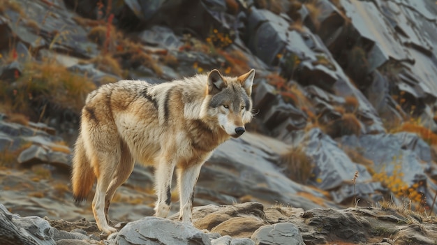 Free photo wild wolf in nature