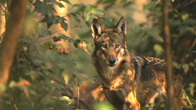 Foto gratuita lupo selvaggio in natura