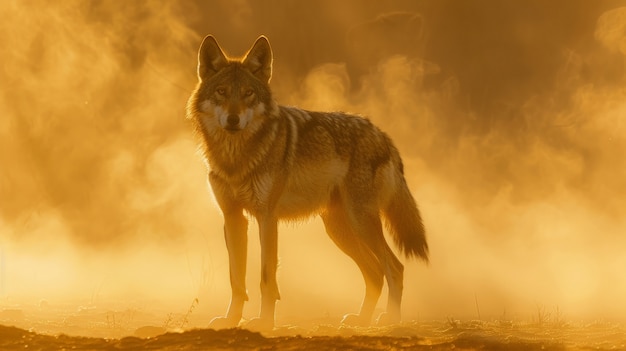 Free photo wild wolf in nature