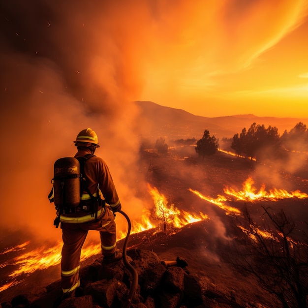 Free photo wildfire and its consequences on  nature