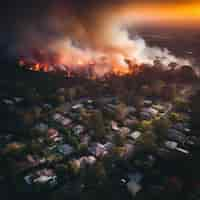 Foto gratuita incendi forestali e le loro conseguenze sulla natura