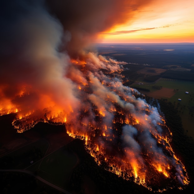 Free photo wildfire and its consequences on  nature