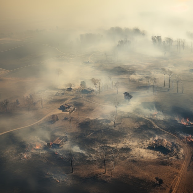 Foto gratuita incendi forestali e le loro conseguenze sulla natura