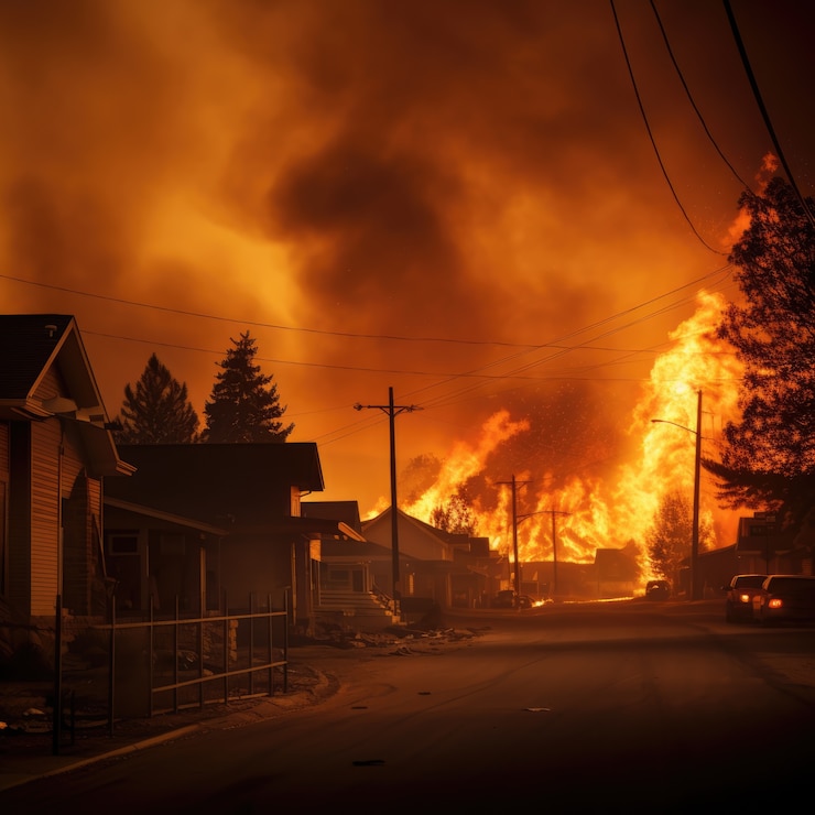 Free Photo wildfire and its consequences on  nature