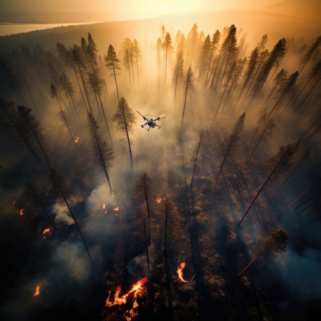 Free photo wildfire and its consequences on  nature