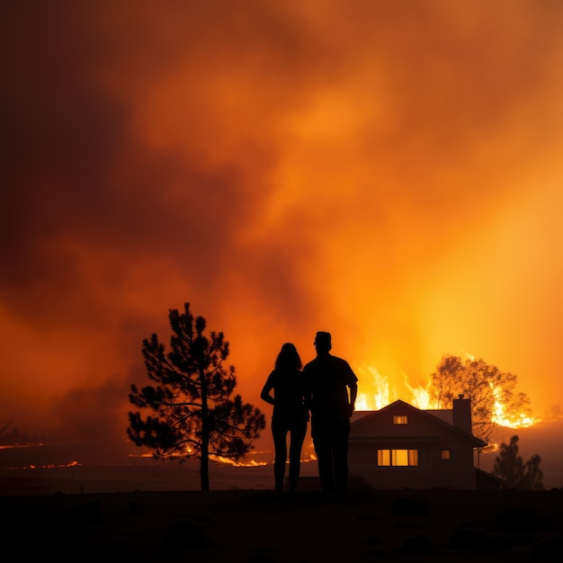 Foto gratuita incendi forestali e le loro conseguenze sulla natura