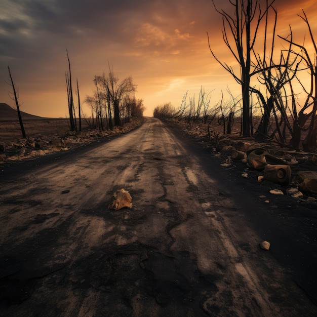 Foto gratuita incendi forestali e le loro conseguenze sulla natura