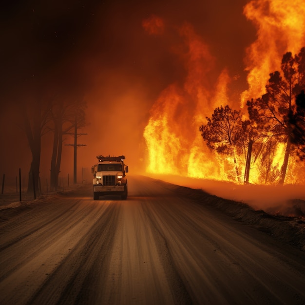 Free photo wildfire and its consequences on  nature