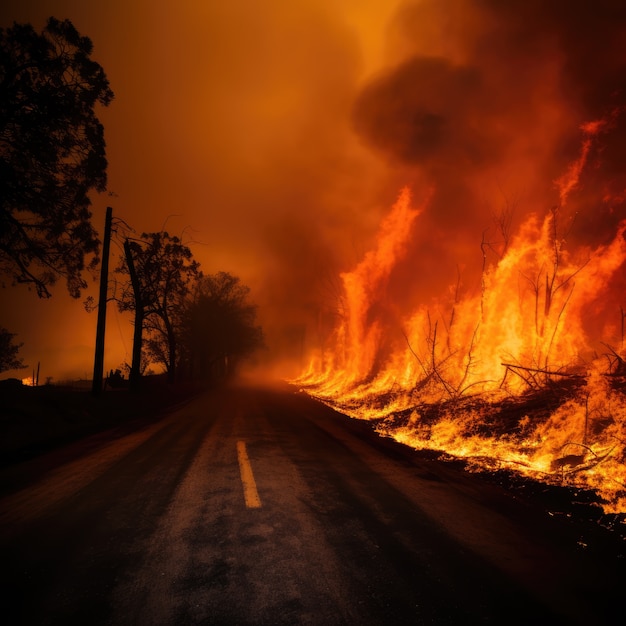 Free photo wildfire and its consequences on nature