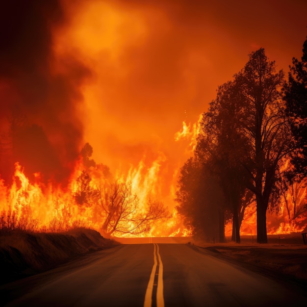 Free photo wildfire and its consequences on nature