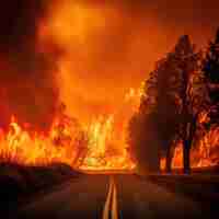 Foto gratuita incendi forestali e le loro conseguenze sulla natura