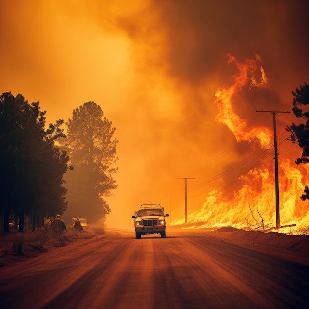 Foto gratuita incendi forestali e le loro conseguenze sulla natura