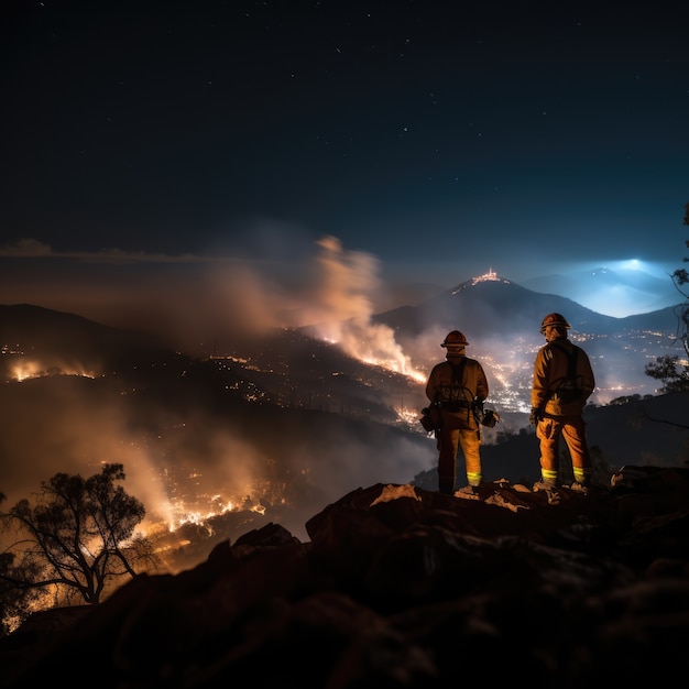 Foto gratuita incendi forestali e le loro conseguenze sulla natura