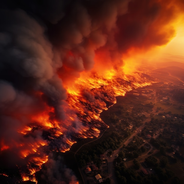 Foto gratuita incendi forestali e le loro conseguenze sulla natura