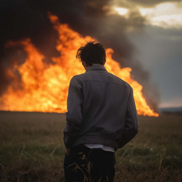 Foto gratuita incendi forestali e le loro conseguenze sulla natura