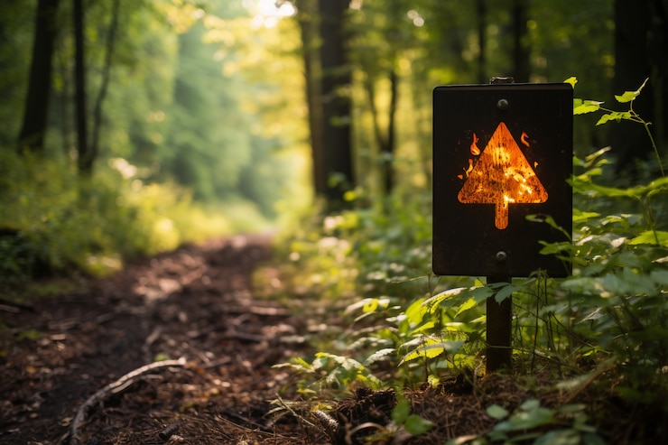 Free Photo wildfire sign in nature