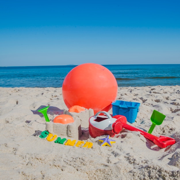 Free photo wind ball and sandbox toys