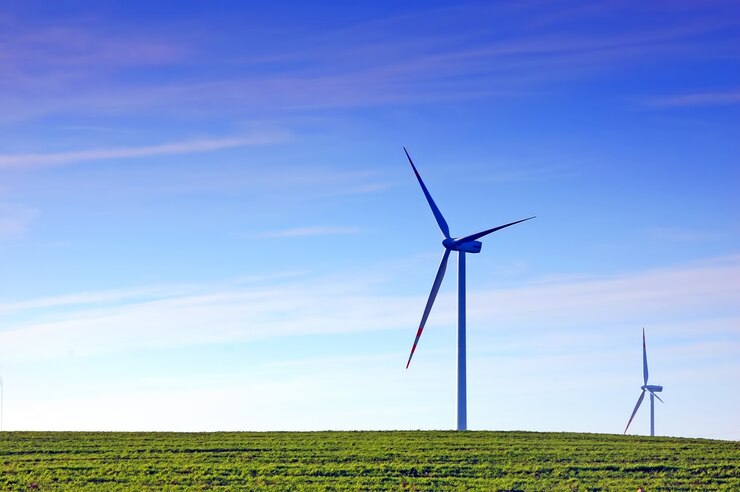 मुफ़्त फोटो wind fan in a grass field