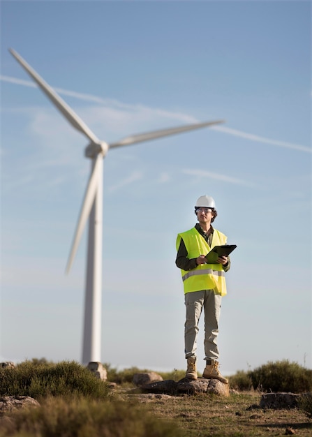 Free photo wind farms fields