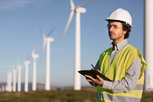 Free photo wind farms fields