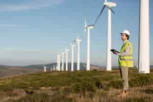 Free photo wind farms fields