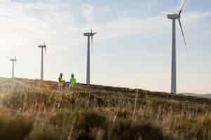 Free photo wind farms fields