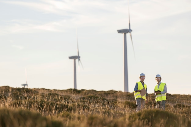 Free photo wind farms fields