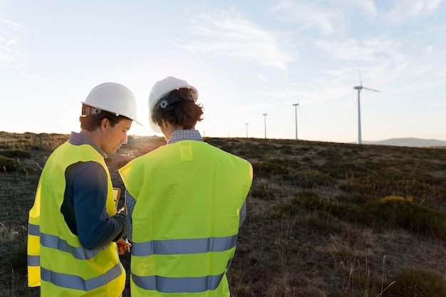 Free photo wind farms fields