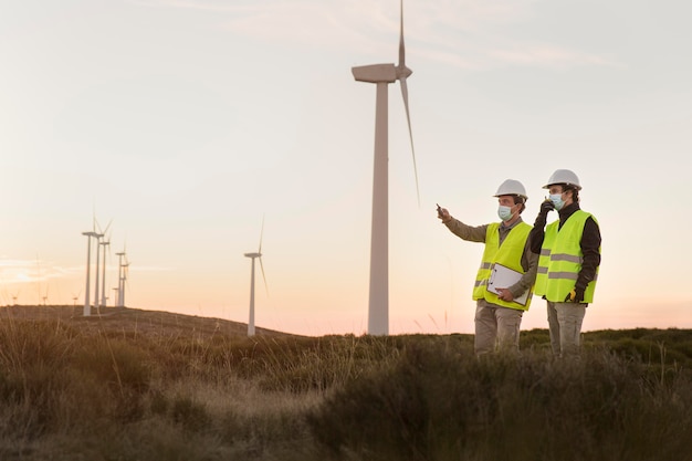 Free photo wind farms fields