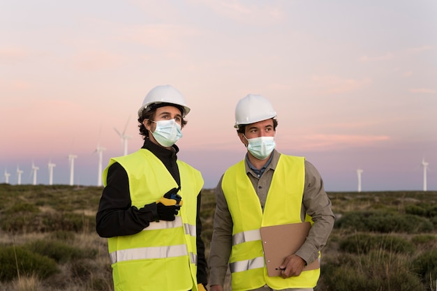 Free photo wind farms fields