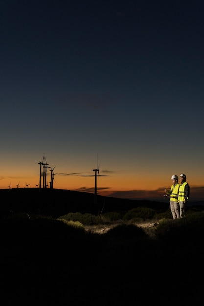 Free photo wind farms fields