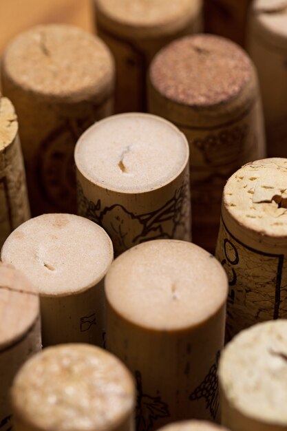 Wine corks on the table