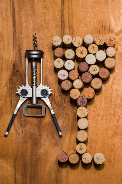 Wine corks on the table