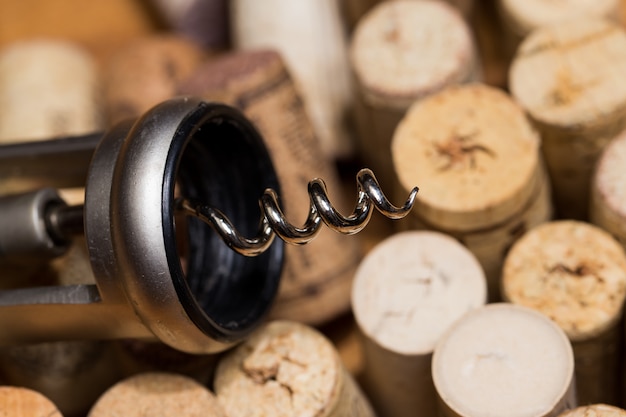 Wine corks on the table